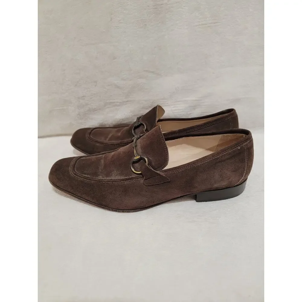 Tremp dark brown suede horsebit loafers 42